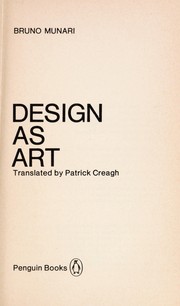 Cover of: Design as art