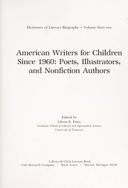 Cover of: American writers for children since 1960.