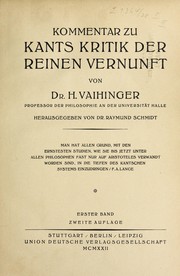 Cover of: Kommentar zu Kants Kritik der reinen Vernunft