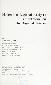 Cover of: Methods of regional analysis by Walter Isard