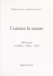 Cuisinez la nature by Marie-Laure de Montesquieu