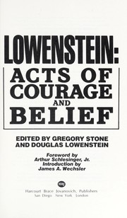 Cover of: Lowenstein : acts of courage and belief