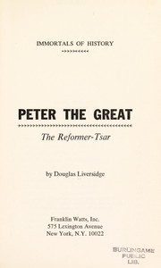 Cover of: Peter the Great, the reformer-tsar.