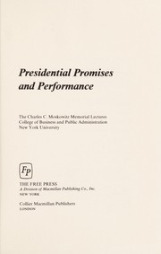 Cover of: Presidential promises and performance