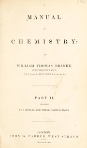 Cover of: A manual of chemistry