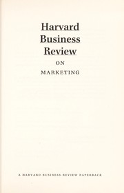 Cover of: Harvard business review on marketing.