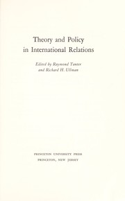 Cover of: Theory and policy in international relations