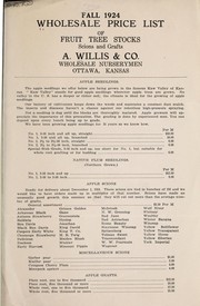 Cover of: Wholesale price list of fruit tree stocks, scions and grafts: fall 1924