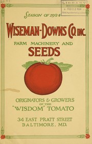Cover of: Season of 1924: farm machinery and seeds