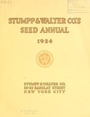 Cover of: Stumpp & Walter Co.'s seed annual: 1924