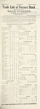 Cover of: Trade list of nursery stock: spring 1924 : March 12, 1924