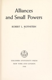 Cover of: Alliances and small powers