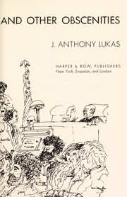 Cover of: The barnyard epithet and other obscenities by J. Anthony Lukas
