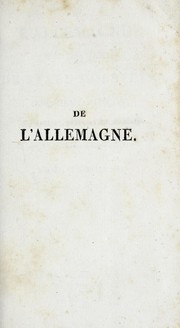 Cover of: De l'Allemagne by Madame de Staël