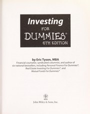 Cover of: Investing for dummies