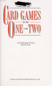 Cover of: Card games for one or two