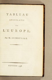 Cover of: Tableau speculatif de l'Europe