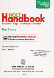 Cover of: Holt Handbook: Grammar, Usage, Mechanics, Sentences, First Course (Holt Literature & Language Arts)