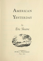 Cover of: American Yesterday by Eric Sloane