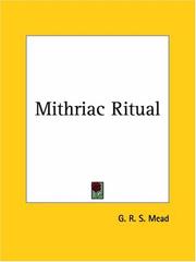 Cover of: Mithriac Ritual