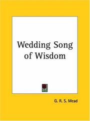 Cover of: Wedding Song of Wisdom by G. R. S. Mead