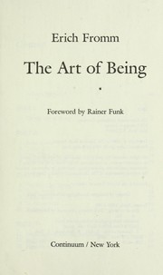Cover of: The art of being by Erich Fromm