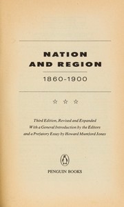 Cover of: Nation and region, 1860-1900