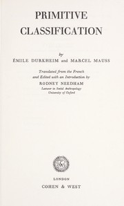 Cover of: Primitive classification by Émile Durkheim
