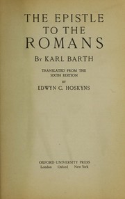 Römerbrief by Karl Barth epistle to the Roman’s