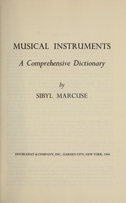 Cover of: Musical instruments by Sibyl Marcuse