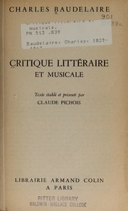 Cover of: Critique littéraire et musicale.