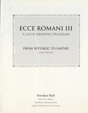 Cover of: Ecce Romani : a Latin reading program