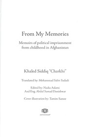 Cover of: From my memories: memoirs of political imprisonment from childhood in Afghanistan