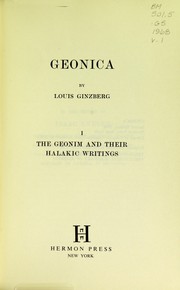Cover of: Geonica. by Louis Ginzberg