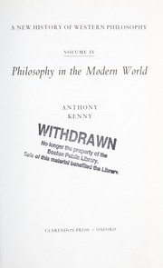 Cover of: Philosophy in the modern world