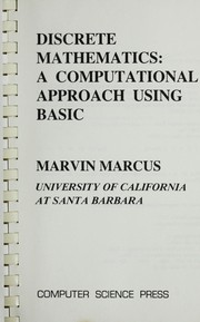 Cover of: Discrete mathematics by Marcus, Marvin