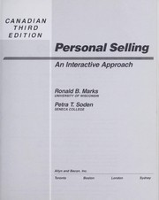 Cover of: Personal selling by Ronald B. Marks