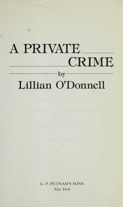 Cover of: A private crime