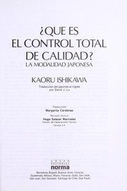 Cover of: Que  es el control total de calidad? by Kaoru Ishikawa