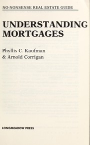 Cover of: Understanding mortgages