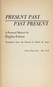 Cover of: Present past, past present: a personal memoir.