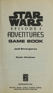 Cover of: Star Wars Jedi Emergency Game Book: episode I adventures