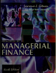 Cover of: Principles of managerial finance