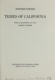 Cover of: Tribes of California