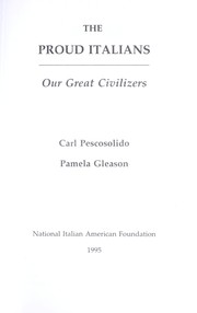 Cover of: The proud Italians by Carl Pescosolido