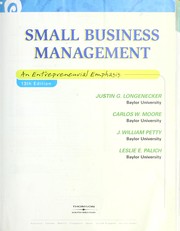 Cover of: Small Business Management: An Entrepreneurial Emphasis