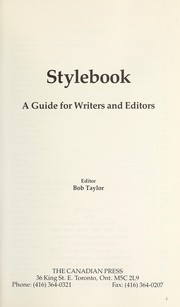 Cover of: Stylebook : a guide for writers and editors