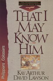Cover of: That I may know Him