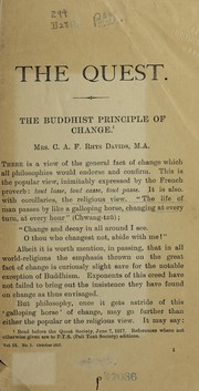 Cover of: The Buddhist principle of change