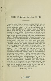 Cover of: The Panama Canal Zone: an epochal event in sanitation